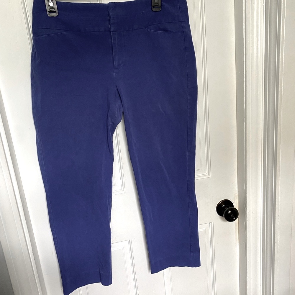Elle straight leg ankle pants. Royal blue. Mid rise.